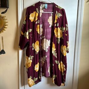 Maroon Rose kimono